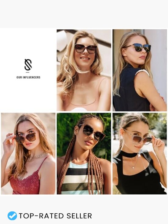 Trendy Square Sunglasses UV400 Protection Fashionable Plastic Frame main image 7